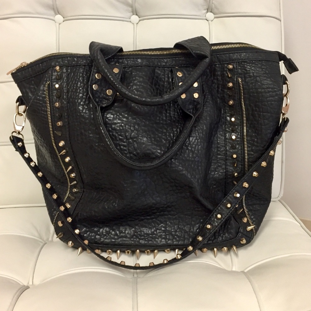 Black and Gold Spiked Tote 